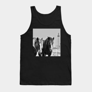 Horses of St Mathieu in the snow Tank Top